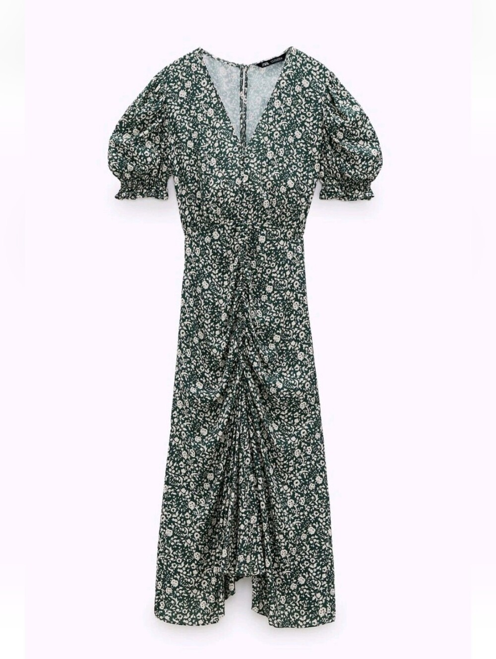 Zara Green Floral Midi Dress